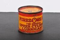 FIREZONE: A very rare unopened early 1930s two fluid ounce Firezone cylinder lubricant oil tin