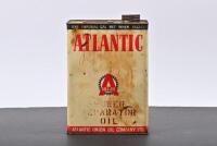 ATLANTIC: A one gallon Power Separator Oil Atlantic motor oil tin, marked to side "A Gladstone Container"