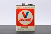 VALVOLINE: A one gallon All Climate HDB SAE 20W/40 Valvoline motor oil tin