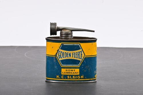GOLDEN FLEECE: An early four fluid ounce Golden Fleece Home Lubricant tin