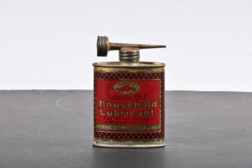 VACUUM OIL CO: A four fluid ounce Gargoyle Household Oil tin
