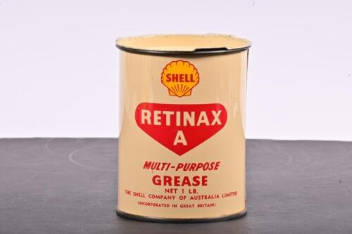 SHELL: A 1950s one pound Shell Retinax A grease tin