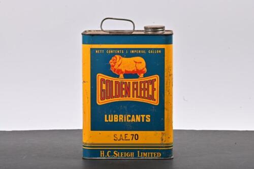 GOLDEN FLEECE: A one imperial gallon Golden Fleece SAE 70 oil tin