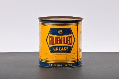 GOLDEN FLEECE: A five pound Golden Fleece grease tin
