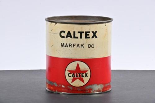 CALTEX: A 1930/40s five pound Caltex Marfak 00 tin, marked lower centre "Package Made in Australia"