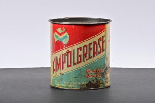 AMPOL: A five pound Ampolgrease tin, marked lower centre "Ampol Petroleum Limited"