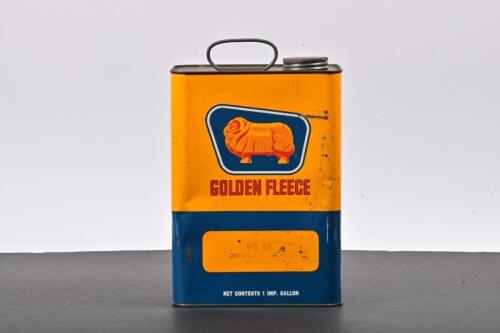 GOLDEN FLEECE: A one imperial gallon Golden Fleece HD30 oil tin, marked to side "HC Sleigh Limited"