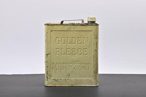 GOLDEN FLEECE: A two gallon Golden Fleece impressed running board can