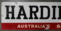 HARDIE TYRES: An original Hardie Safetibond double sided painted wheel rack sign, 30 x 122cm - 5
