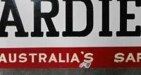 HARDIE TYRES: An original Hardie Safetibond double sided painted wheel rack sign, 30 x 122cm - 6