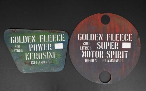 GOLDEN FLEECE: Two depot drum&nbsp;stencils for branding 200 litre drums