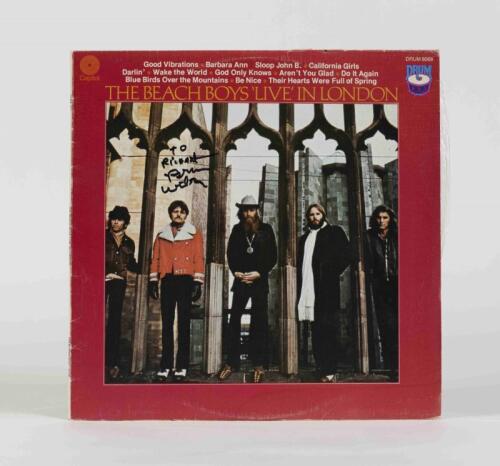 THE BEACH BOYS: Live in London, Drum Records, inscribed "To Richard, Brian Wilson", cover worn however vinyl in excellent condition E