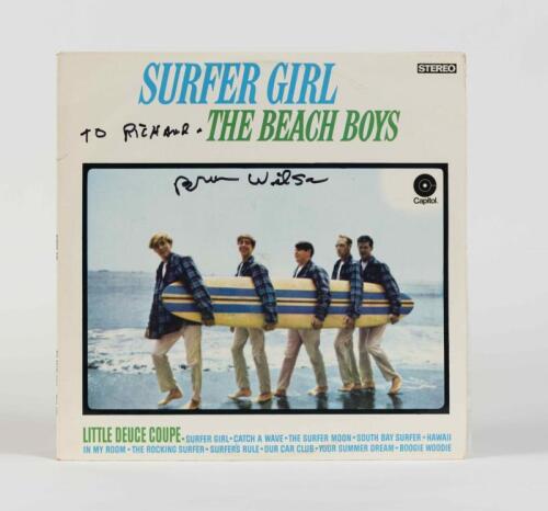 THE BEACH BOYS: Surfer Girl, EMI Records, inscribed "To Richard, Brian Wilson", condition E