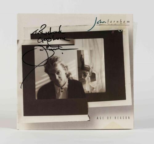 JOHN FARNHAM: Age of Reason, Wheatley Records, 1988, inscribed" To Richard, Good Luck, John Farnham", condition E