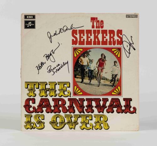 THE SEEKERS: The Carnival is Over, Columbia Records, signed by band members, condition F