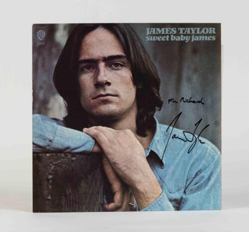 JAMES TAYLOR: Sweet Baby James, Warner Bros, 1969, inscribed "For Richard, James Taylor," includes letter from Richard requesting signature, condition E