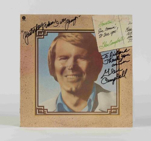 GLEN CAMPBELL, Houston, Capitol Records, 1973, inscribed "To Richards, thank you as ever, Glen Campbell", condition G