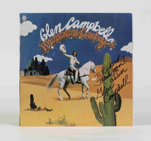GLEN CAMPBELL: Rhinestone Cowboy, Capitol Records, 1975, inscribed "To Richard, thank you as ever, Glen Campbell", condition E