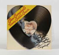 GLEN CAMPBELL: Twenty Golden Greats, Capitol Records, inscribed "To Richard, thank you as ever, The Rhinestone Cowboy, Glen Campbel", condition E