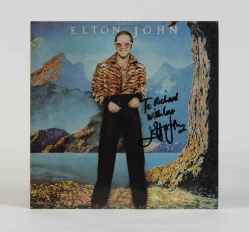ELTON JOHN: Caribou, DJM Records, 1974, inscribed "To Richard, with love Elton John", condition G