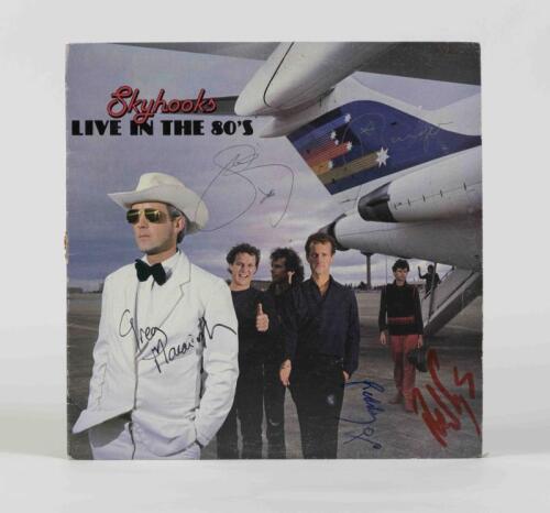SKYHOOKS: Living in the 80's, Mushroom Records, 1983, signed by band members, condition E