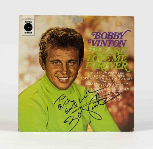 BOBBY VINTON: Please Love Me Forever, Columbia Records, inscribed "To Rich, good luck, Bobby Vinton", condition E