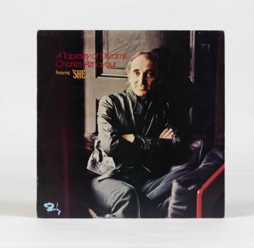 CHARLES AZNAVOUR: A Tapestry of Dreams, Barclay Records, 1974, inscribed "Best wishes, Charles Aznavour", condition E