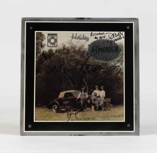 AMERICA: Holiday, Warner Bros, 1974, inscribed by band members, condition E