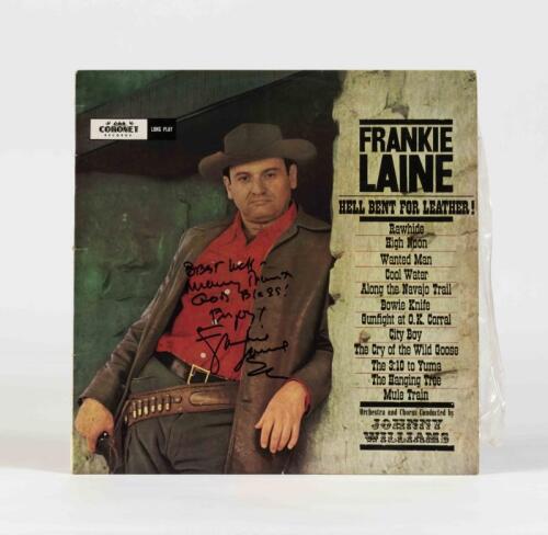 FRANKIE LAINE: Hell Bent for Leather, Coronet Records, inscribed "Best luck, many thanks, god bless, enjoy!, Frankie Laine" condition F