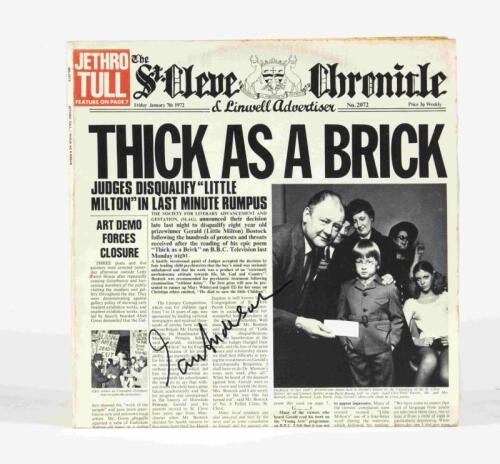 JETHRO TULL: Thick as a Brick, Reprise Records, 1972, signed by Ian Anderson, condition E