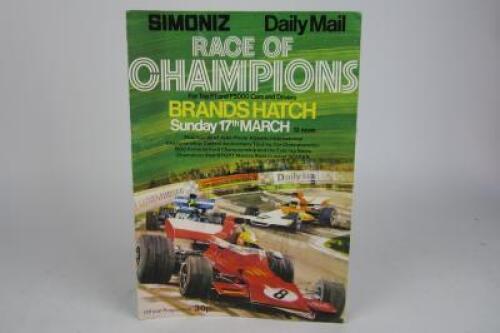 BRANDS HATCH: An original programme from the March 17th, 1974 Brands Hatch 'Race of Champions' (Signed by 6 drivers)