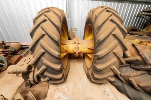 Two Tractor wheels with hub and tyres
