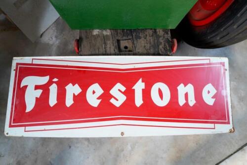 An Australian double sided Firestone tin sign by Standard Industries Pty Ltd Sydney