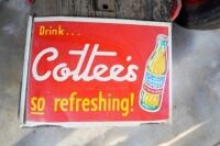 A double-sided tin &lsquo;Cottees&rsquo; tin sign with vertical rolled edges - 2