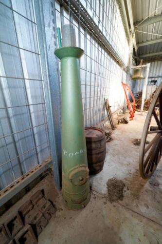 An early tall &lsquo;Rocket&rsquo; burner in galvanised metal