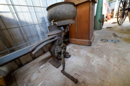 An early R.A Lister & Co (UK)&nbsp;hand crank cream separator, 70cm high