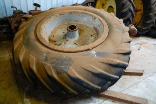 Two large wheels with tyres, branded &ldquo;Goodyear 14-30&rdquo;
