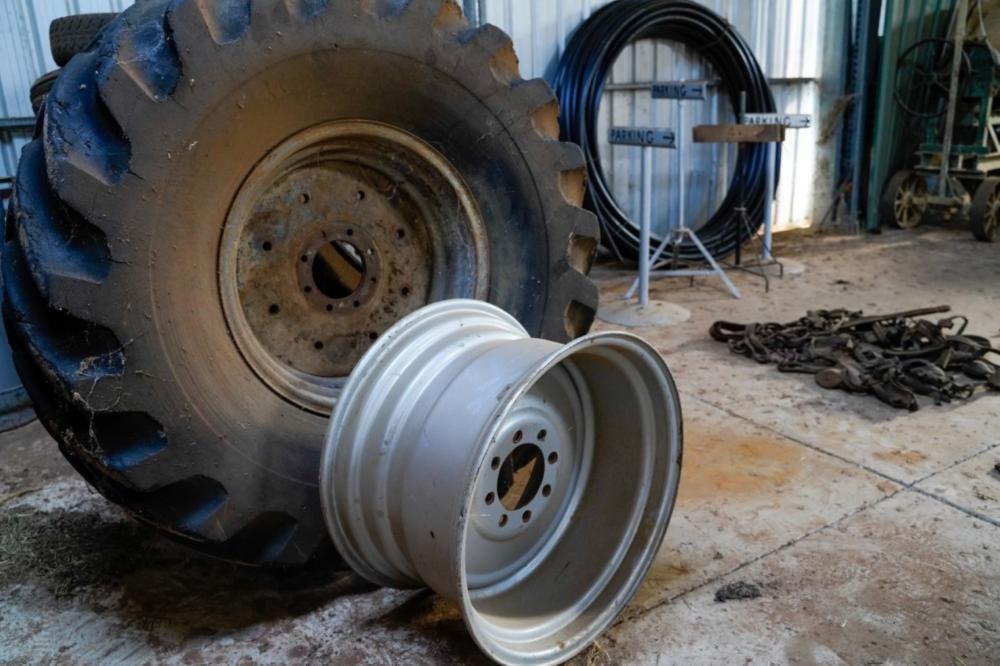 Three Large Tractor Wheels, Two With Tyres - Price Estimate: