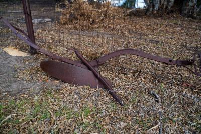 Garden Art - Anique horse drawn plough