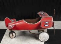 CHILDRENS AEROPLANE: A circa 1930s childrens pedal car plane, 66cm high, 118cm wide, 102cm deep - 2