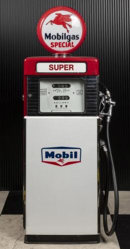 BOWSER: A circa 1960s/1970s Wayne 605 petrol bowser in Mobil livery