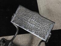BARBERS CHAIR: An original 1920s American barbers chair by Koken, St. Louis, enamelled and chromed steel - 4