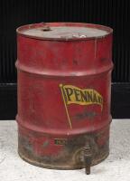 SHELL: A early Pennant ten-gallon oil drum with tap, with original square tap key