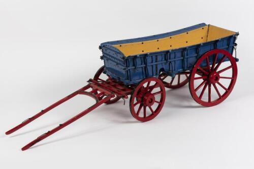 HAMPSHIRE WAGON: A scratch built wooden model of a Hampshire Wagon, 25cm high, 86cm wide, 25cm deep
