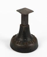 ANVIL: A late 19th century French cast iron jewellers anvil by Rougier & Ple, 15cm high (Note updated measurement)