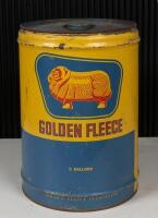 GOLDEN FLEECE: A circa 1960s five-gallon Golden Fleece oil drum (EXTRA IMAGES ADDED)