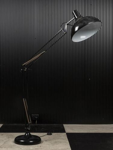 LAMP: A large adjustable floor lamp in the style of an oversized desk lamp (187cm high)