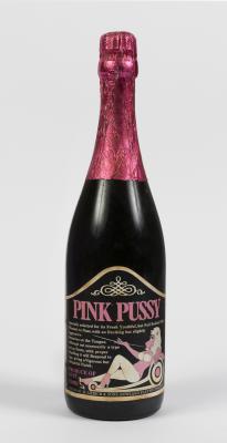 PINK PUSSY: A circa 1970s novelty bottle of Liebich & Sons South Australian wine