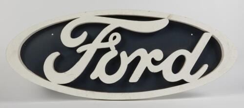 FORD: A white painted laser cut foam Ford sign, 39 x 100cm