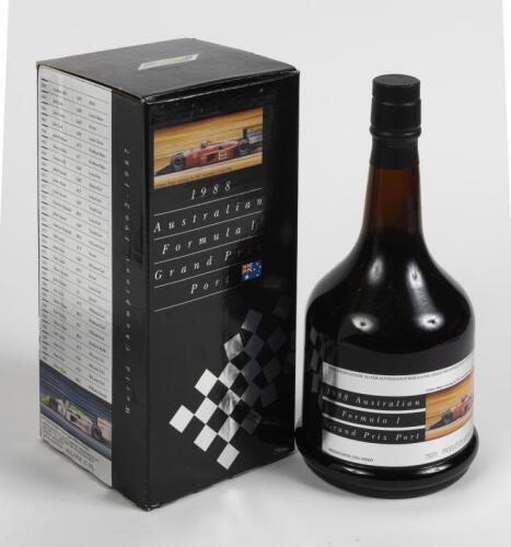 ADELAIDE GRAND PRIX: A boxed bottle of commemorative port from the Australian Grand Prix in Adelaide 1988